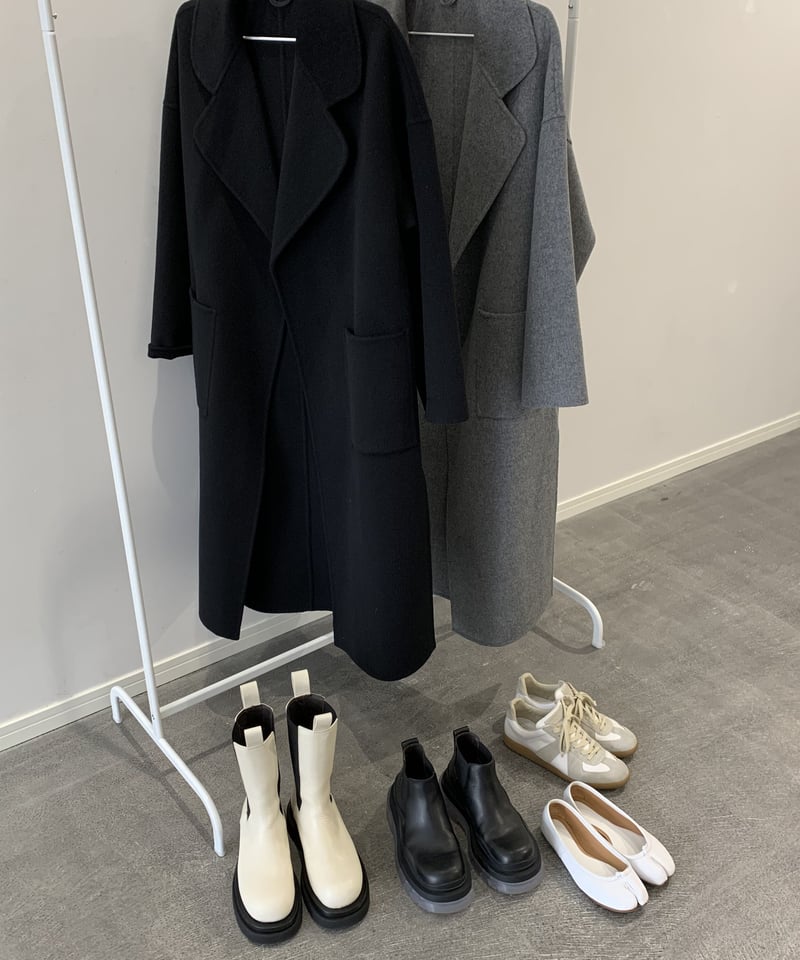 light melton coat(gray/black) | ok.soon light melton coat(gray/black) | ok.soon