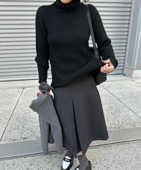 turtle neck rib knit