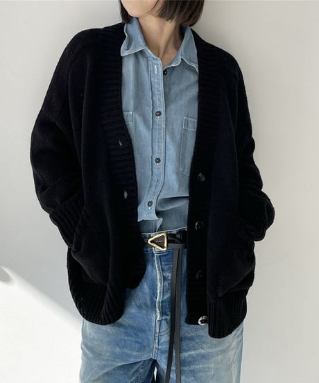 knit cardigan(gray/black)