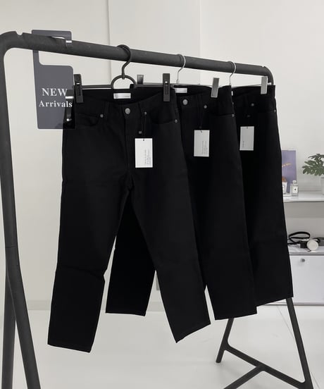 cotton slim pants (black)