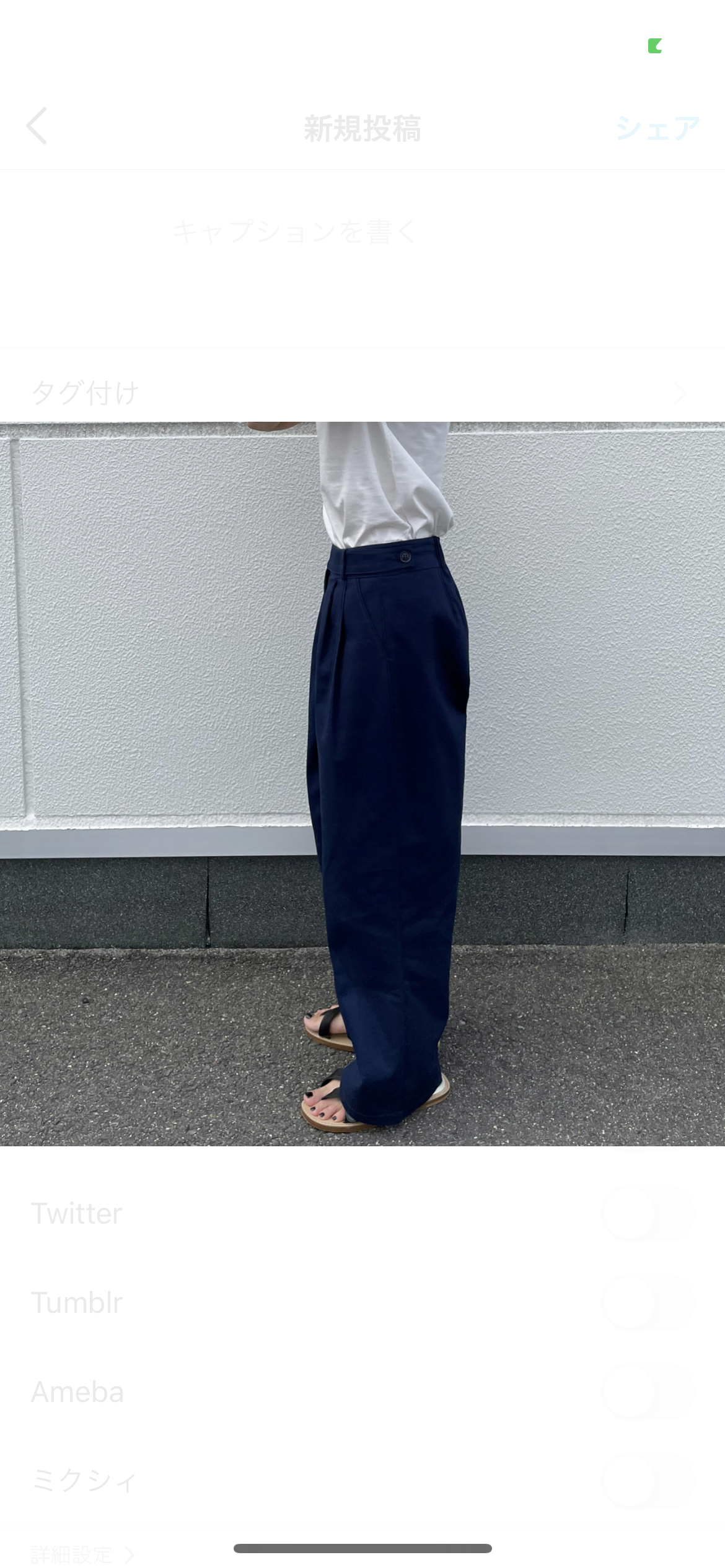 wide tuck pants (navy) | ok.soon