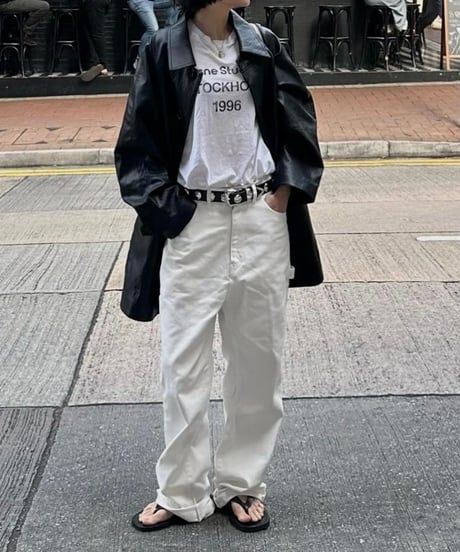faux leather half coat