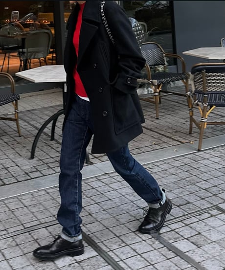 pea coat black
