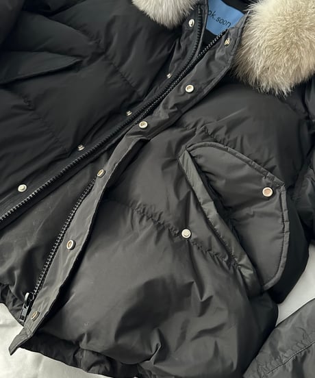 hooded down jacket(black)