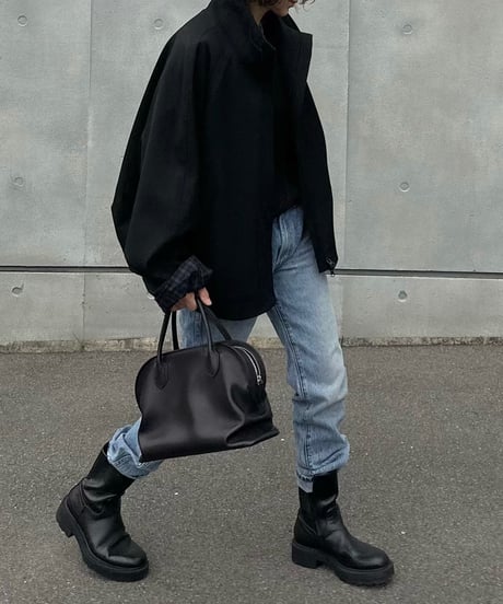 stand collar zip up blouson