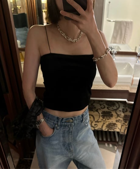 velour cami black