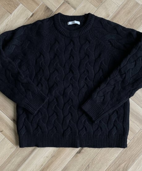 donut cable  knit(black/white)