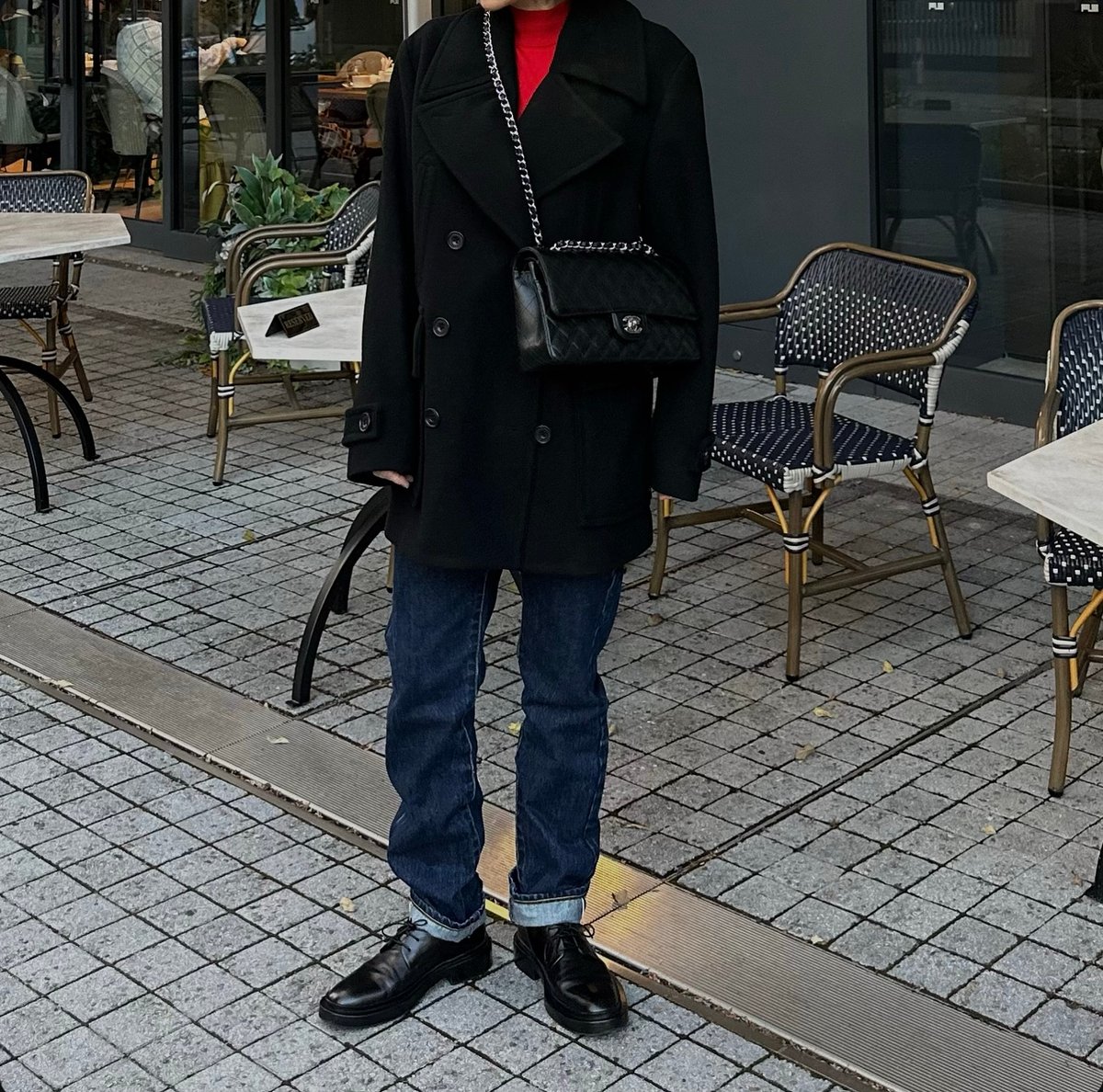 pea coat black | ok.soon