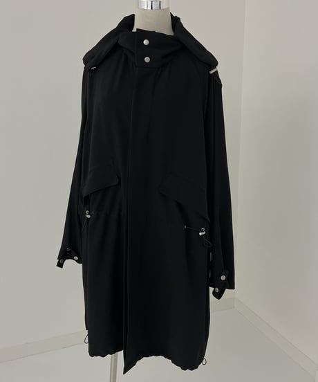 cotton hood coat (black)