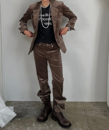 ok.soon×piccadilly velours pants(black/brown/camel)