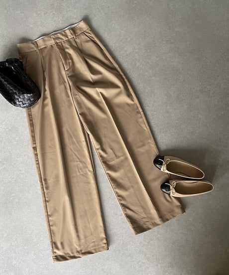 ワイドストレートスラックスcamel