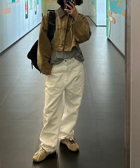 ok.soon×piccadilly cotton white painter pants
