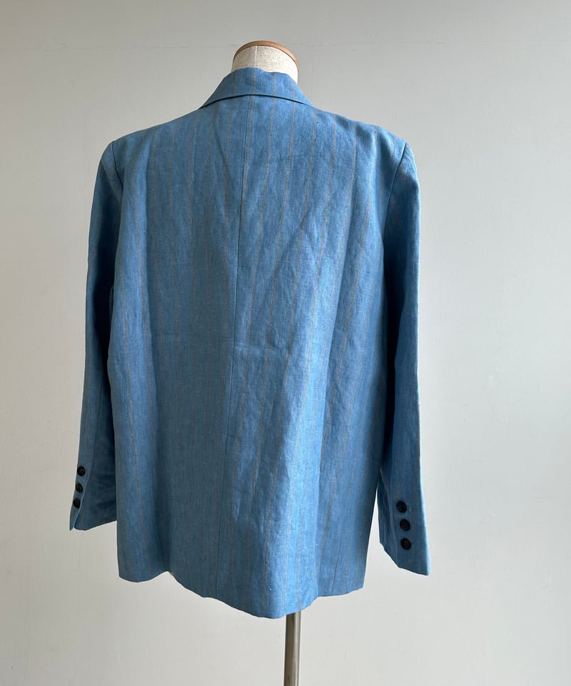 pencil stripe linen jacket blue | ok.soon
