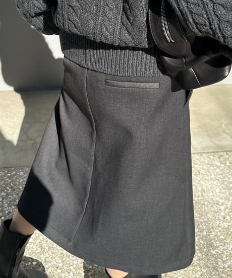 box pleats skirt gray