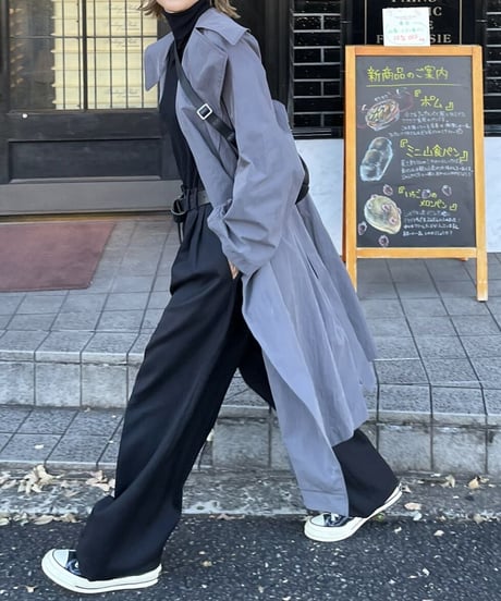 cotton nylon over coat gray