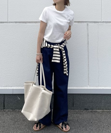 wide tuck pants (navy)