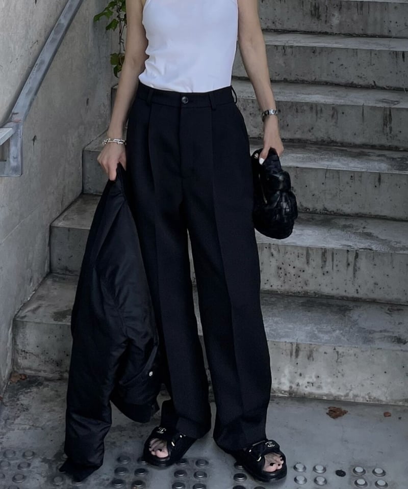 tailored slacks(black/camel) | ok.soon