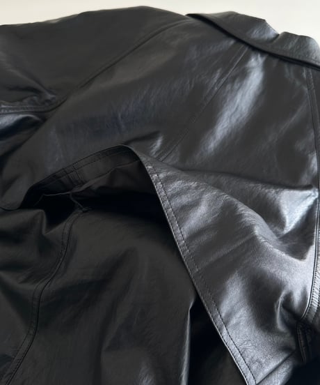 faux leather half coat