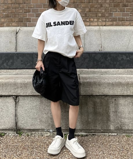 cargo half pants (black/white)