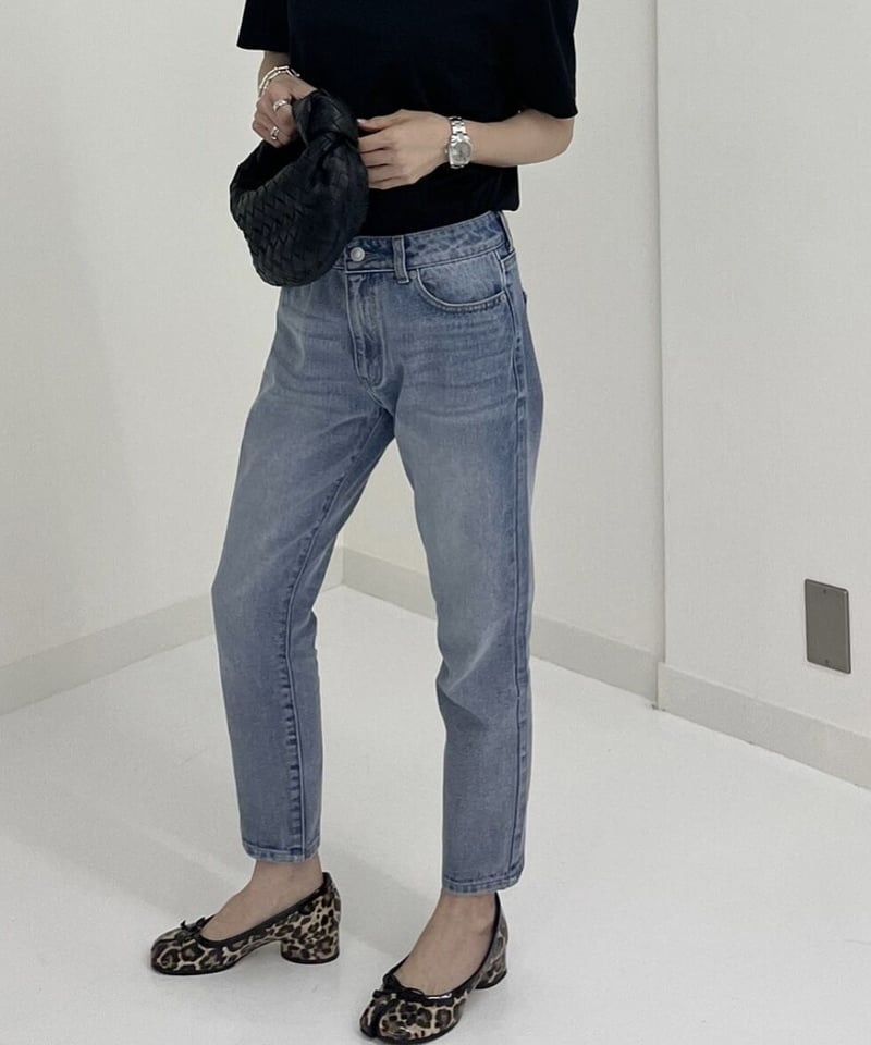 cotton slim pants denim | ok.soon