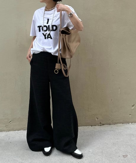 monotone tweed wide pants