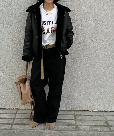 leather shearing jacket