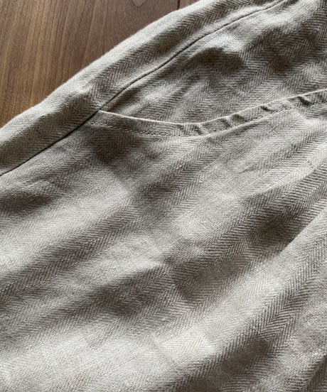 linen herringbone pants ecru