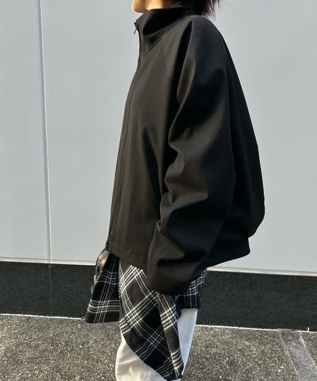 stand collar zip up blouson