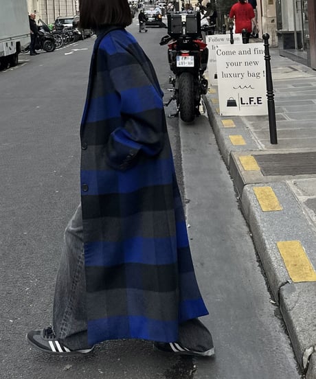 buffalo check wool coat