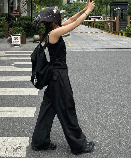 day half sleeve t&day nylon wide pants