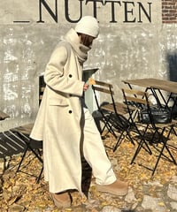white chester coat with scarf