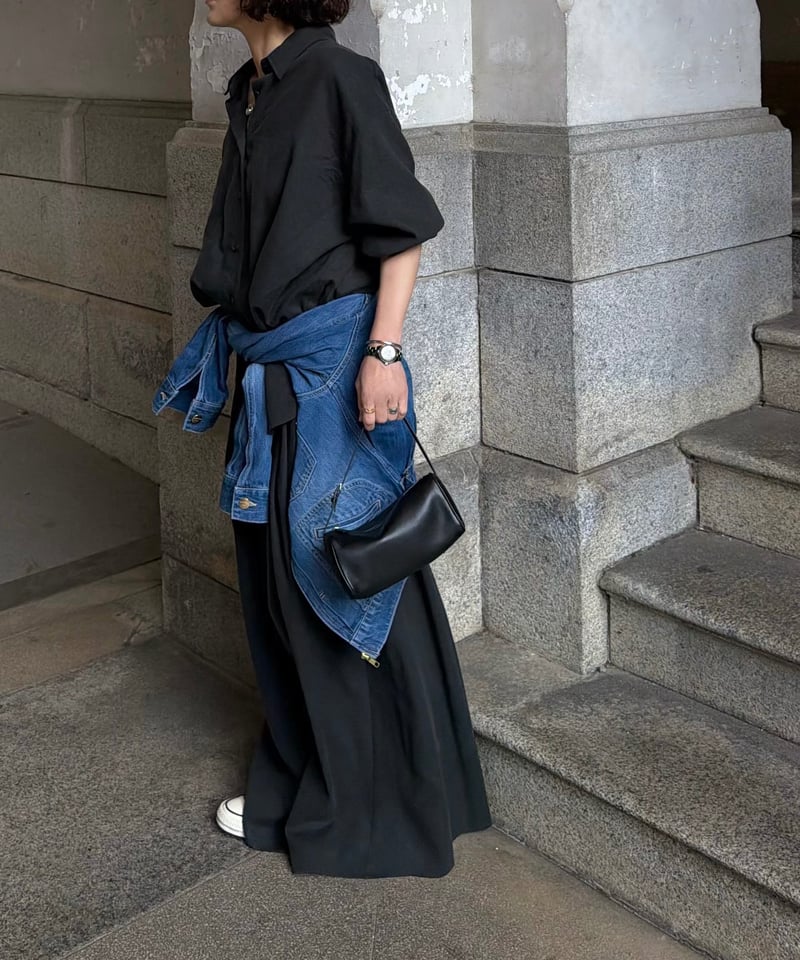 ok.soon maxi skirt ブラック shirt&long skirt relax setup | ok.soon