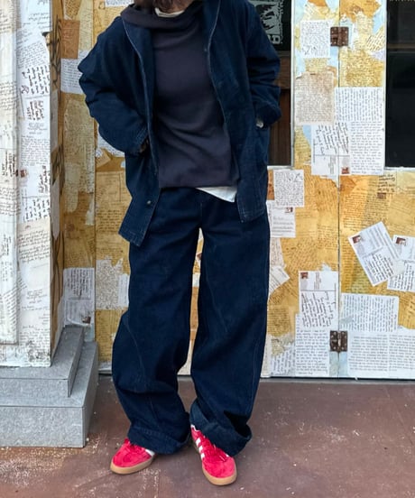 navy hoodie knit & mock neck long sleeve