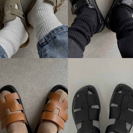 rib socks (white/black/gray/beige)