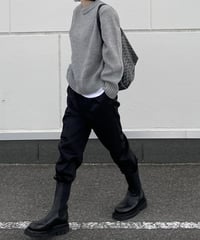 crew neck knit(black/gray)