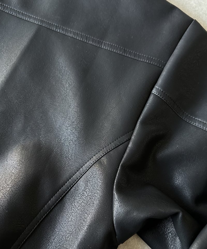 ok soon フェイクレザーブルゾン fake leather blouson | ok.soon