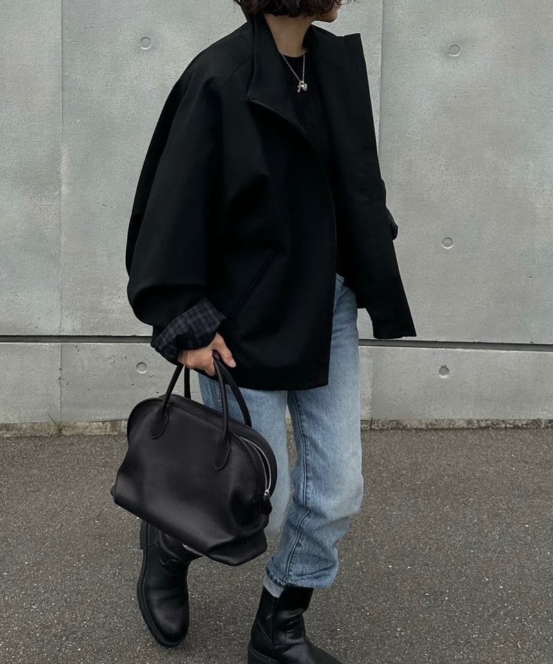 stand collar zip up blouson | ok.soon