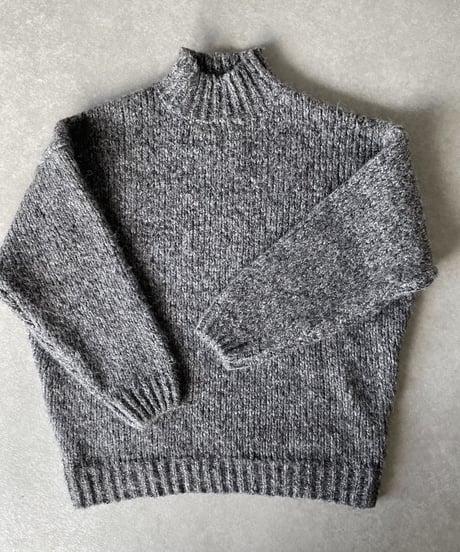 ハイネックミックスニットgray,blue