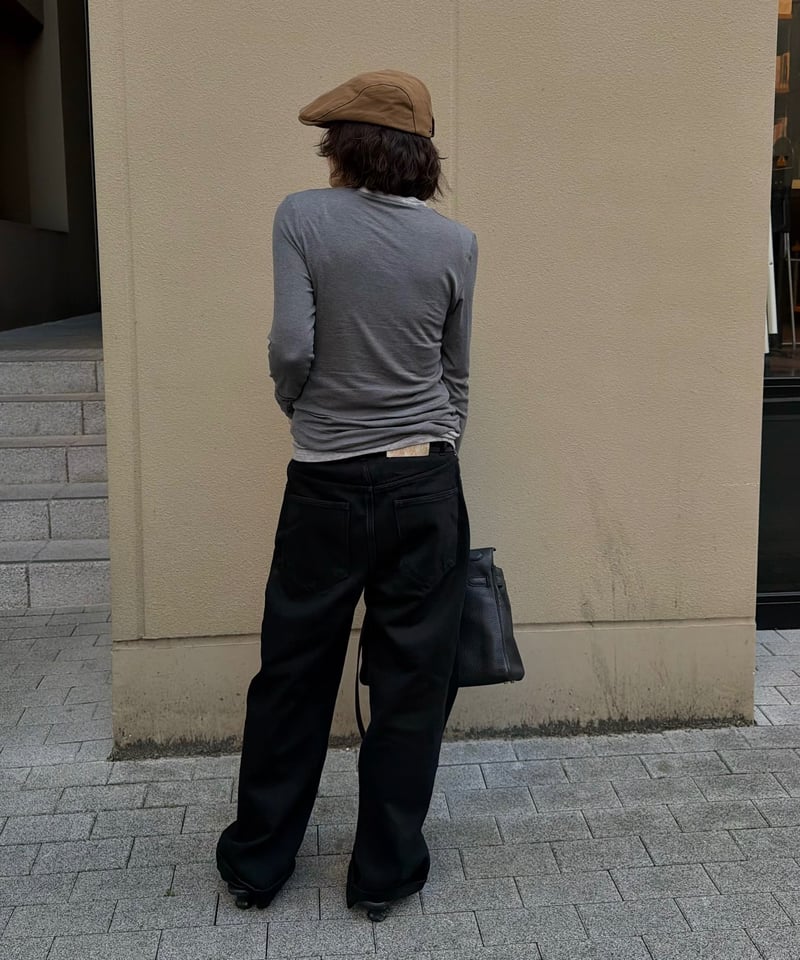 pre-order2］black cotton pants | ok.soon
