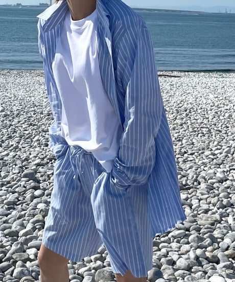 mulch stripe half pants (yellow/blue)