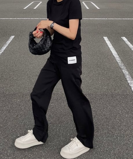long length straight slacks (black)