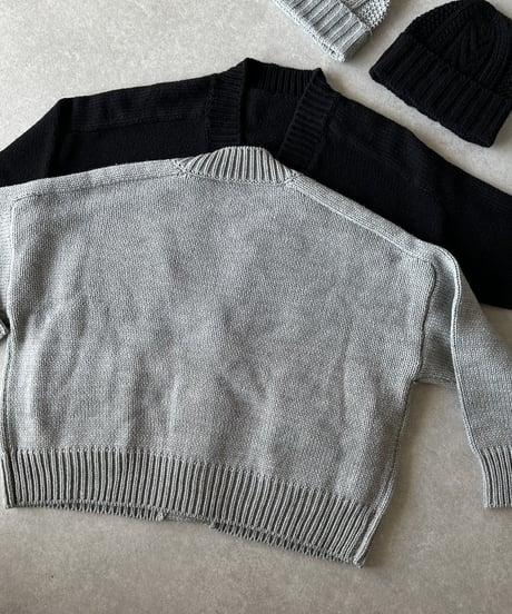 knit cardigan(gray/black)