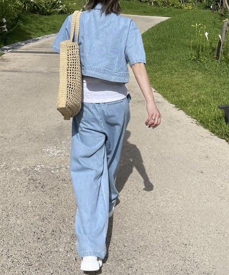 cropped denim set-up
