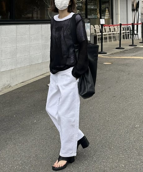 linen mesh knit(black,beige)