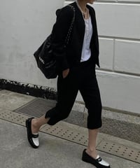 monotone tweed capri pants