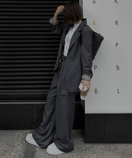 pinstripe tailored jacket