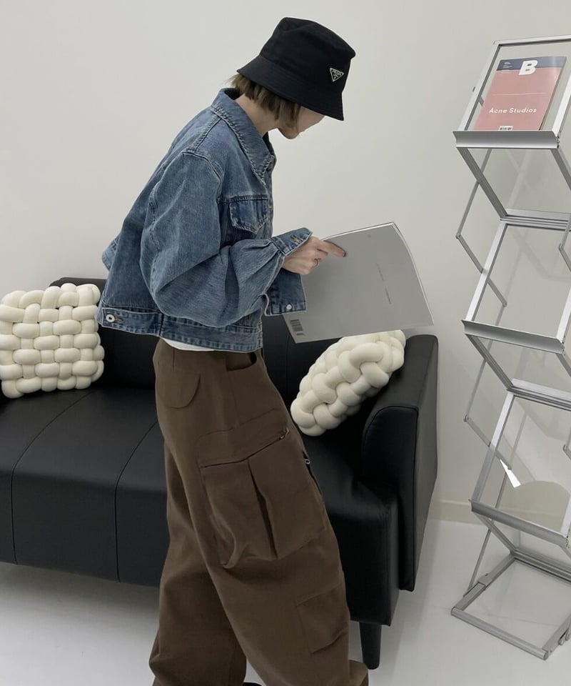 パンツ ok.soon wide cargo pants(black) パンツ ok.soon wide cargo pants(black) wide tuck pants (navy