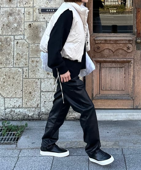fake leather straight pants