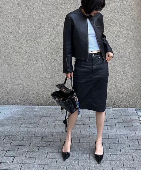 ok.soon×piccadilly COATING DENIM MIDDLE SKIRT