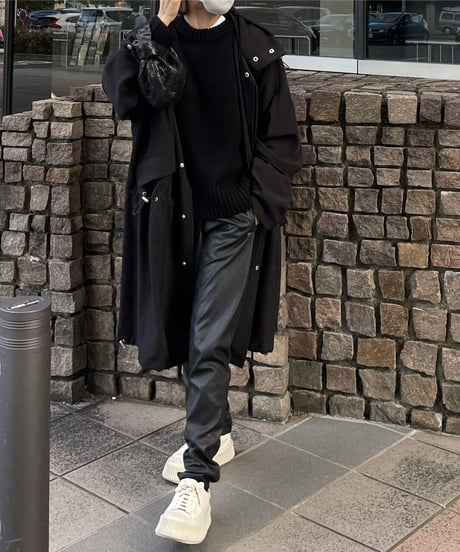 crew neck knit(black/gray)